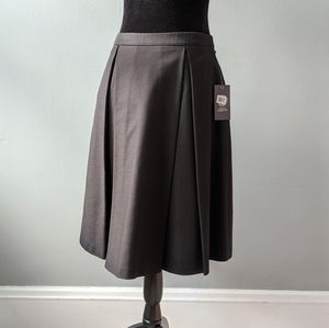 Vince Camuto Women's Pleated Skirt Gold Zipper